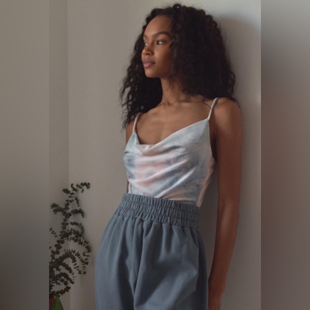 Urban Outfitters Tie Dye Bodysuit Pastel Cowl Neck XS